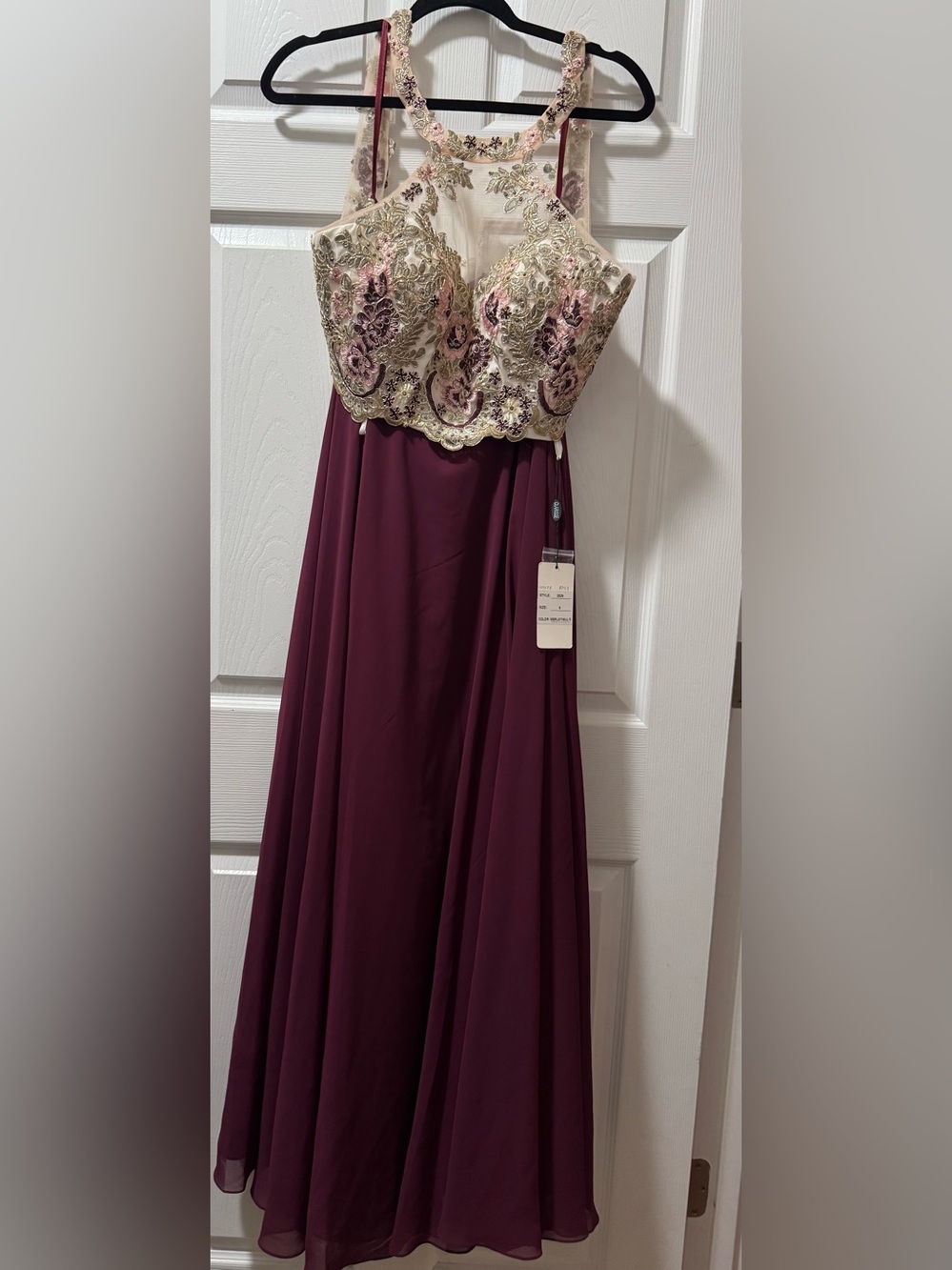 Clarisse Black Label on Ivory Lined Garment with Plum Fabric